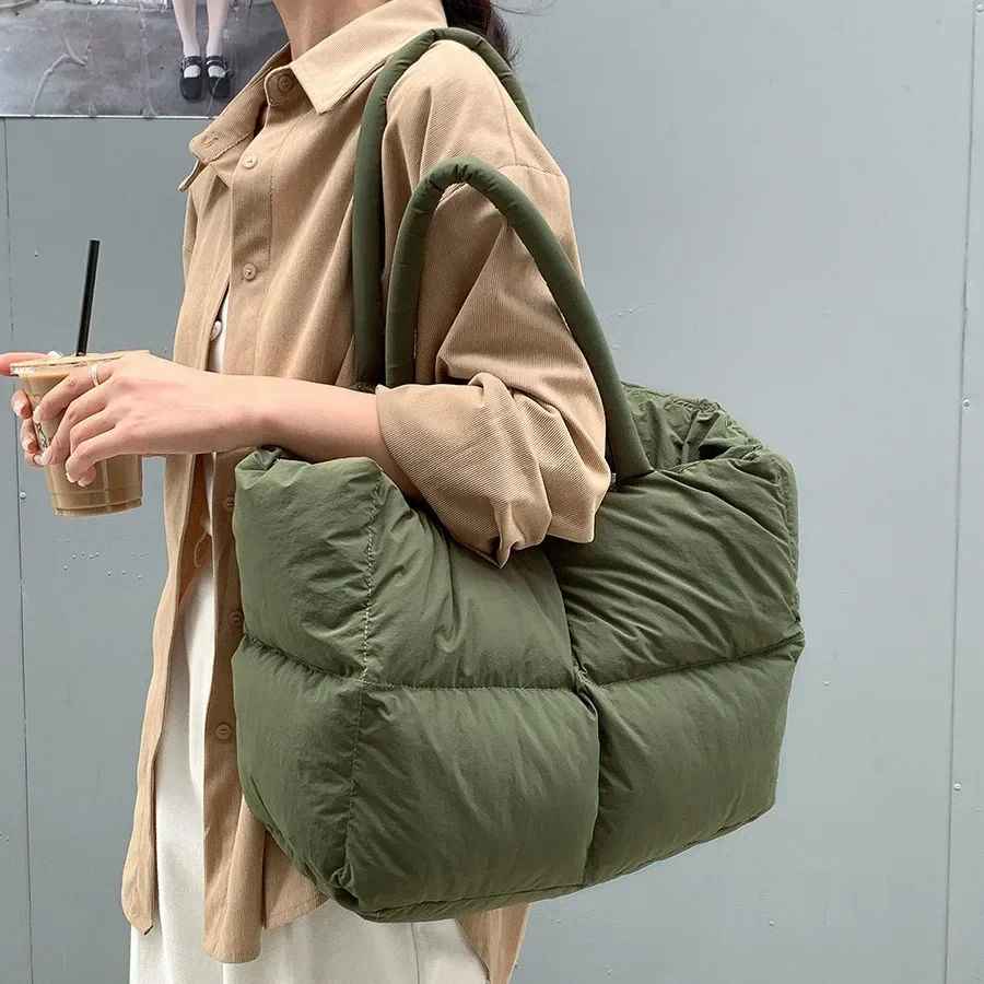Women Bags Low Price - Cotton Padded Tote Large Quilted Women