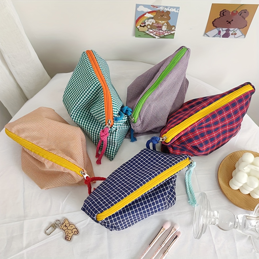 Women Bags In Sale - Hot Sale Women Plaid Makeup Bag