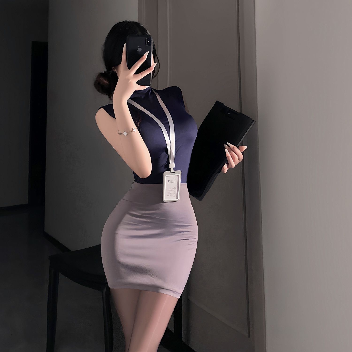 Women Bags For Office - Sweet Skirts Set OL Sexy Pure