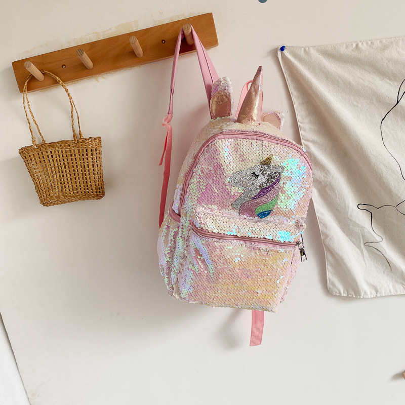 Sequin Unicorn Backpack Pink S - огляд і ціна Women'S Bags Going Out