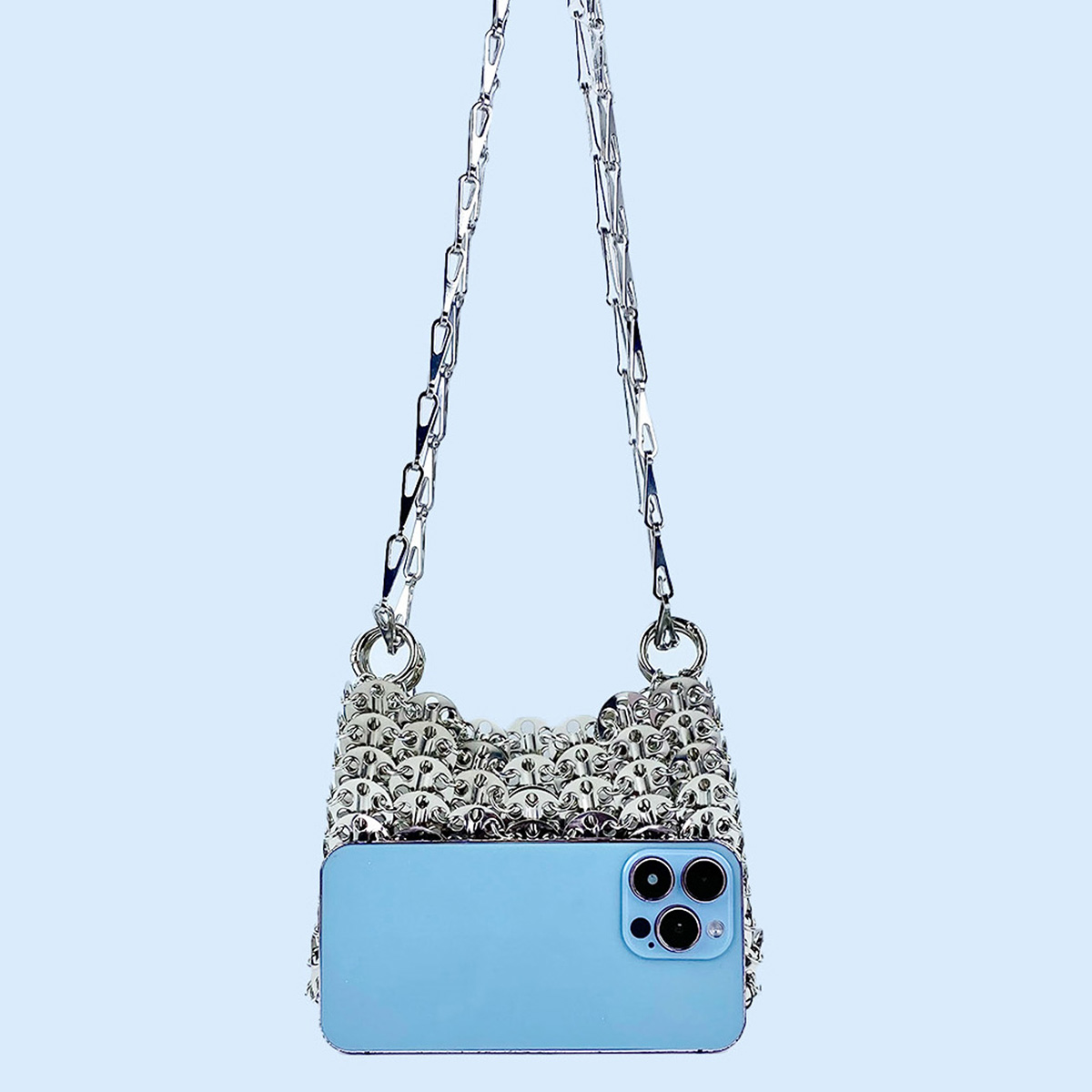Silver Shiny Bag Handmade Wove - огляд і ціна Women Bags Low Price