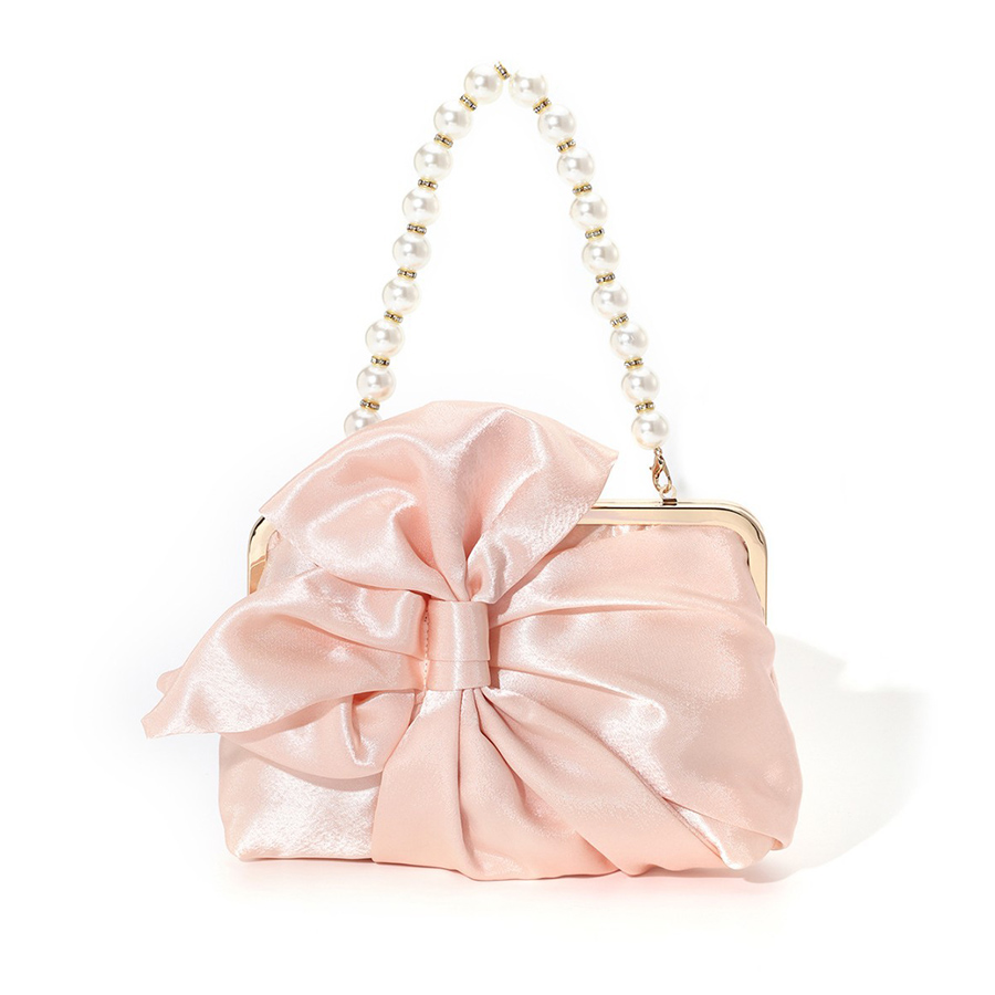 White Satin Big Bow Evening Ba - огляд і ціна Evening Bag Beaded