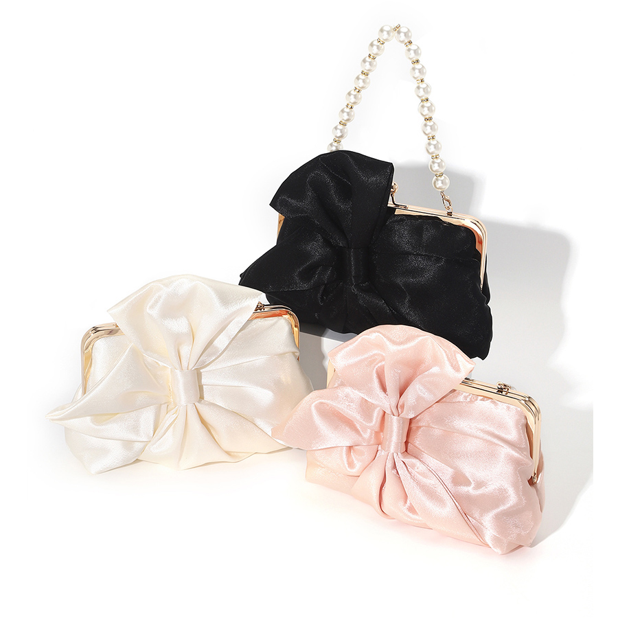 White Satin Big Bow Evening Ba - огляд і ціна Evening Bag Beaded
