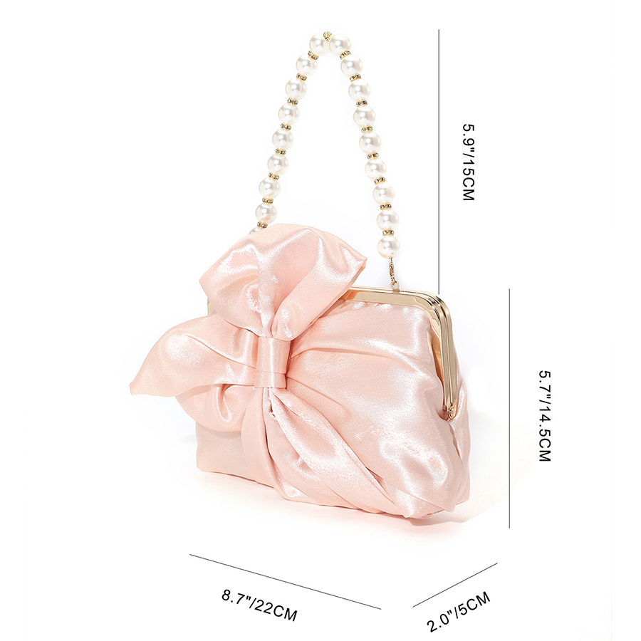 White Satin Big Bow Evening Ba - огляд і ціна Evening Bag Beaded