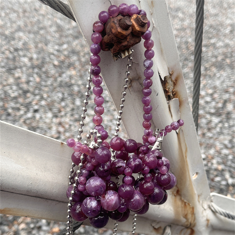 Girls Mini Purple Beaded  Clut - огляд і ціна Evening Bag Beaded