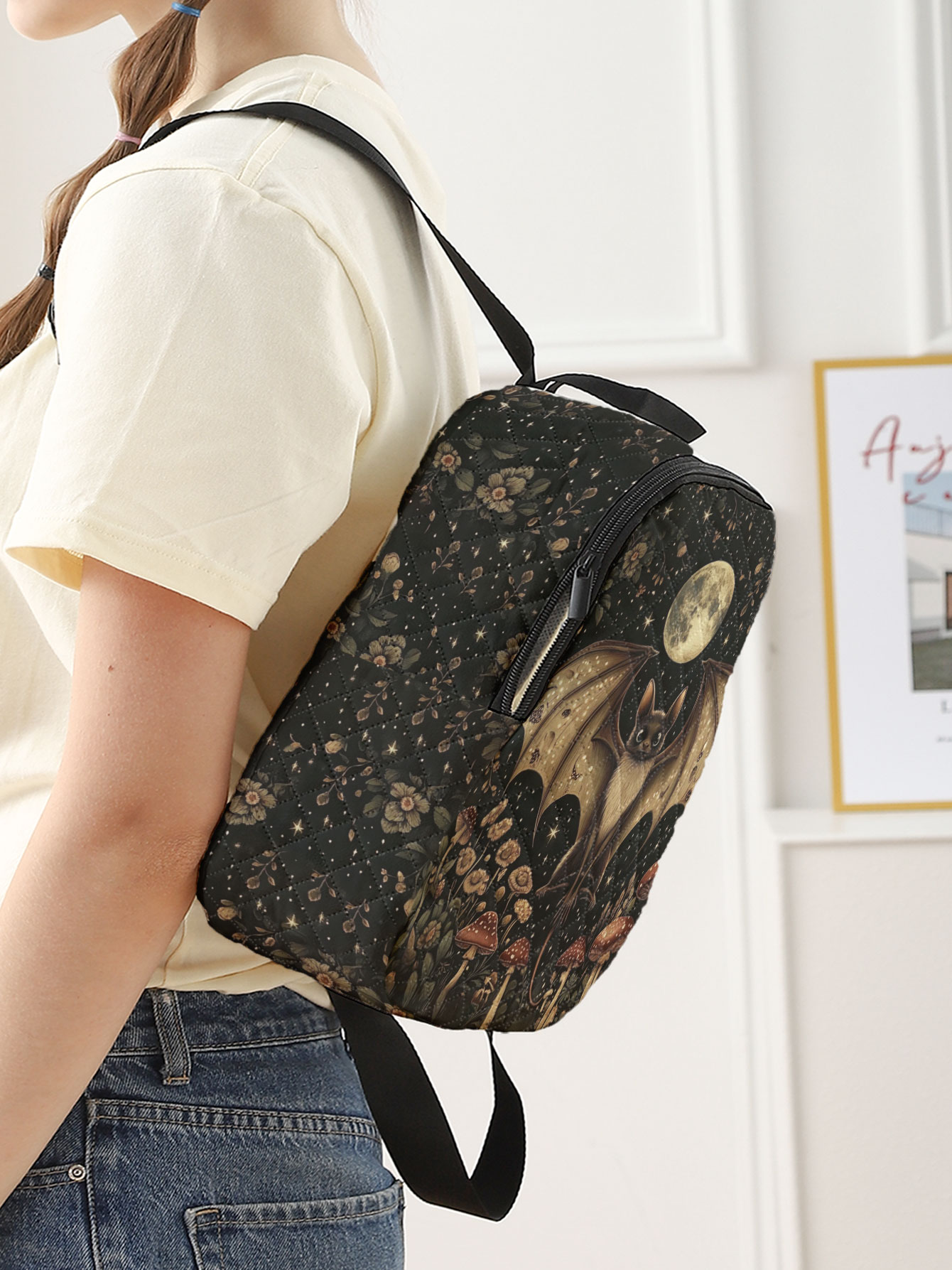 Bat Moon Mushroom Floral Print - огляд і ціна Women'S Bags Going Out