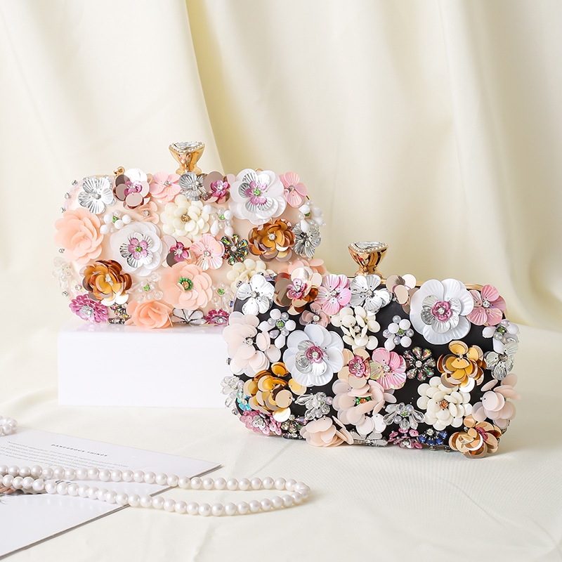 Floral Evening Dinner Handbag  - огляд і ціна Evening Bag Beaded